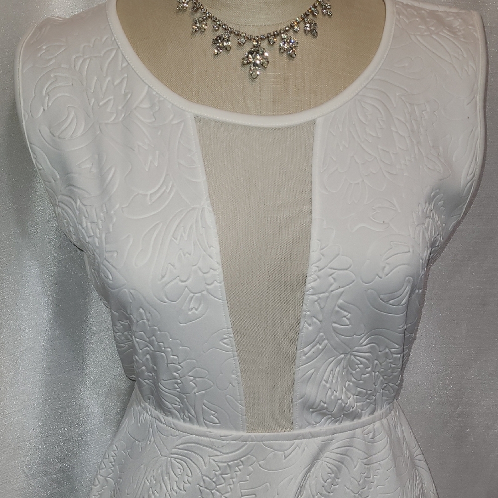 Kirra White Floral Embossed Dress